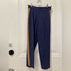 Aritzia babaton pants 00 dark blue with yellow strip